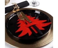 Kalėdų eglutės stalo įrankių dangteliai 4 vnt. raudoni