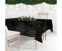 Excellent Houseware Stalo uždanga tamsiai žalia 220x150 cm, atspari dėmėms