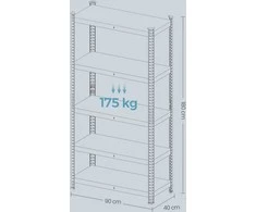 Stelažas SONGMICS 160x80x40 cm, 520 kg