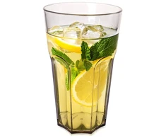 Stiklinė gėrimams 700 ml, skaidri su juodu atspalviu, 10 × 10 × 16 cm