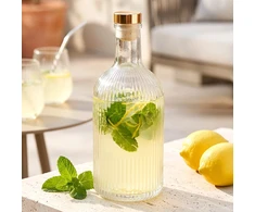 Stiklinė gertuvė su kamščiu, skaidri, 500 ml