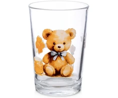 Stiklinė su meškiuko motyvu, 200 ml, skaidri, 7 × 7 × 10 cm