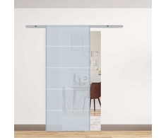 HOMCOM stiklinės stumdomos durys kambariui, pusiau satinizuotos, 775 / 900 / 1025 x 2050 mm