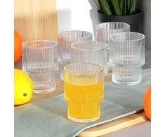 Stiklinės Vilde 190 ml, 6 vnt., reljefinio stiklo
