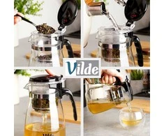 Stiklinis arbatinukas su arbatos filtru Vilde, 600 ml