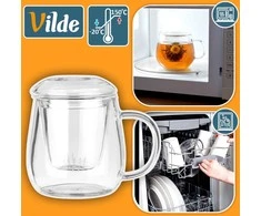 Lumarko Stiklinis arbatos puodelis su sieteliu Vilde 400 ml