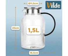 Vilde Stiklinis ąsotis su dangteliu 1,5 l