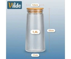 Stiklinis maisto laikymo indas Vilde 1,4 l su bambukiniu dangteliu