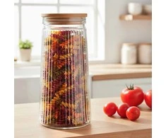Stiklinis maisto laikymo indas Vilde 1,4 l su bambukiniu dangteliu