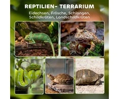 PawHut stiklinis terariumas ropliams, paaukštintas ir vandeniui atsparus dugnas, užraktas su mygtuku