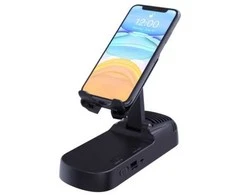 Stovas telefonui su teleskopiniu laikikliu ir Bluetooth garsiakalbiu