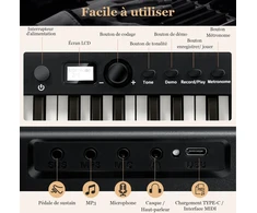 Sulankstoma elektrinė klaviatūra juoda