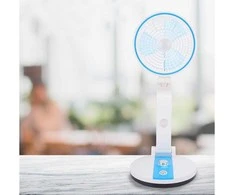 Sulankstomas belaidis ventiliatorius su LED apšvietimu, 18 cm, mėlynas