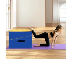Sulankstomas gimnastikos pleištinis kilimėlis su EPE putomis, geltonas, 122 × 61 × 35 cm