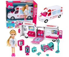 Lean Toys Sulankstomas greitosios pagalbos automobilis 11 vnt.