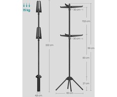 Songmics Sulankstomas skalbinių stovas su 6 strypais