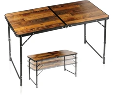 Sulankstomas turistinis stalas 120x60x54/62/70 cm