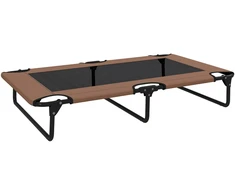 PawHut pakeliamas, sulankstomas šunų guolis, lauko šunų gultas su tinkliniu dizainu, orui pralaidus, dideliems šunims kavinės rudos spalvos Oxford 107 x 61 x 20 cm