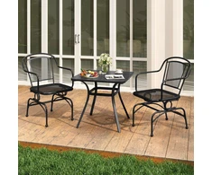 Supamieji lauko krėslai Juodi 2 vnt.