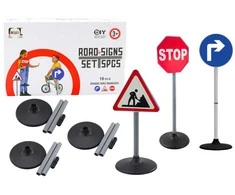 Lean Toys Švietimo rinkinys kelio ženklai 76 cm, 3 vnt.