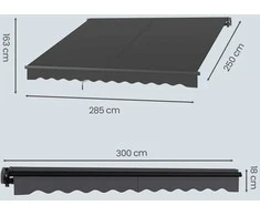 Songmics Svirtinė markizė 300 x 250 cm