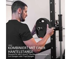 SPORTNOW 4 dalių hantelių svorių rinkinys, 2 x 5kg/7,5kg svoriai, hantelių diskų rinkinys, svorių diskai 2,5 cm hantelių strypui, Ø 30 mm anga, juodi
