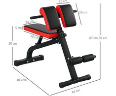 SPORTNOW svarmenų suolas, universalus treniruoklių suolas, reguliuojamas, sulankstomos konstrukcijos, skirtas bicepsų lenkimams, štangai, plienas, iki 120 kg, 103 x 65 x 67-98 cm, juodas