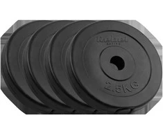 Bituminių svarelių rinkinys 4x2.5kg, skylė 31mm, klasikinė plokštė, REBEL ACTIVE