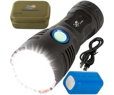 Taktinis žibintuvėlis Bailong T48 su CREE XHP90 ir COB LED