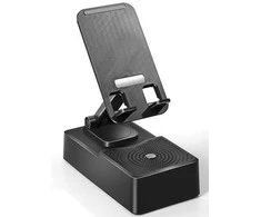 Telefono laikiklis su bluetooth garsiakalbiu, 5W, juodas