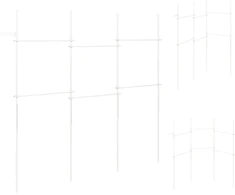 Teleskopinė drabužių kabykla su 6 skersiniais, balta, 210–369 x 110–315 cm