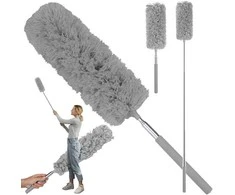Teleskopinė mikropluošto dulkių šluotelė 35-83 cm, pilka