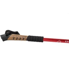 Teleskopinė nordic walking lazda su kamštine rankena, raudonas