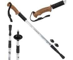 Teleskopinė nordic walking lazda su kamštine rankena, 135 cm