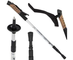 Teleskopinė nordic walking lazda su kamštine rankena, 65-135 cm