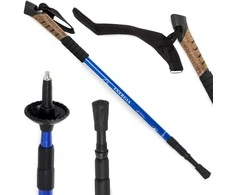 Teleskopinė nordic walking lazda su kamštine rankena, 135 cm