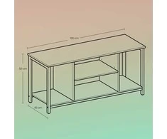 TV staliukas Songmics Vasagle TV spintelė su atvirais skyriais 40 x 120 x 50 cm vintažinė ruda-juoda