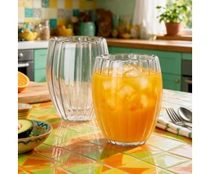 Terminės stiklinės su dviguba sienele, 320 ml, 9 × 9 × 11,5 cm, 2 vnt.