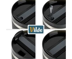 Vilde termo puodelis 1,2 l juodas su rankena