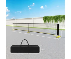 SPORTNOW nešiojamas Pickleball tinklas, 6,7 m, su nešiojimo krepšiu, metaliniu rėmu, skirtas vidaus ir lauko naudojimui, geltonas