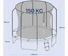 Songmics Trampolin 305 cm, Gartentrampolin, mit Sicherheitsnetz
