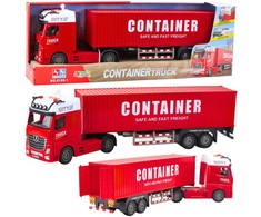 Lean Toys Transporto sunkvežimis su konteineriu, raudonas, 58.5 cm