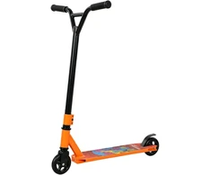 Triukinis paspirtukas su 100 mm PU ratukais ir 360° vairu, oranžinis–juodas, 65 x 48 x 82 cm