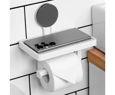 Home Styling Collection Bathroom Solutions Tualetinio Popieriaus Laikiklis su Lentynėle - Baltas