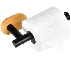 Wenko Tualetinio popieriaus laikiklis Vilde, nerūdijančio plieno, bambuko elementai, 17 cm