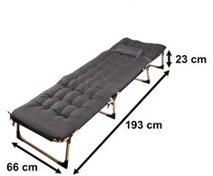Generic Turistinė sulankstoma lauko lova 198 cm tamsiai pilka