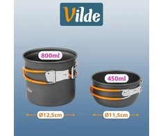 Vilde 3x TOURIST stalo reikmenys kempingo pikniko puodai puodai, keptuvės puodai