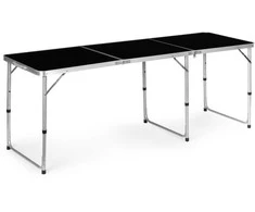 MultiGarden Turistinis stalas, sulankstomas kempingo stalas, juodas viršus, 180 x 60 cm