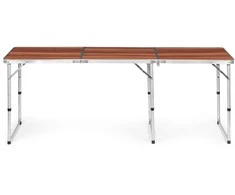 MultiGarden Turistinis stalas, sulankstomas kempingo stalas, rudos spalvos stalviršis, 180 x 60 cm