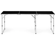 MultiGarden Turistinis stalas, sulankstomas kempingo stalas, juodas viršus, 180 x 60 cm